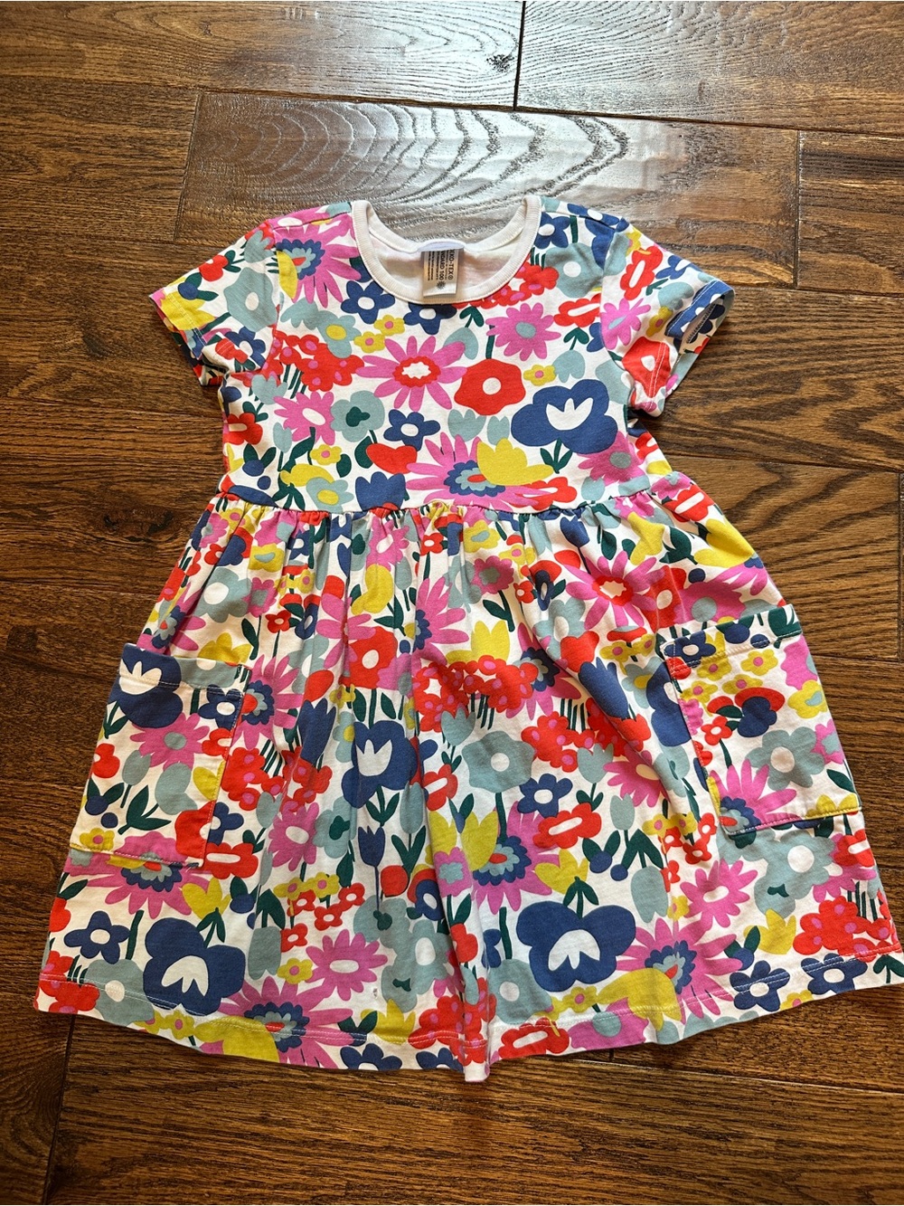 Hanna Andersson Girls Floral Short-Sleeve Cotton Dress - Multi Color